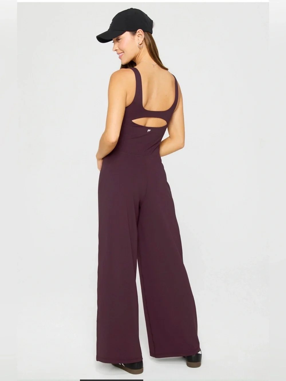 Fabletics Preluxe Wide-Leg  Jumpsuit in Oxblood